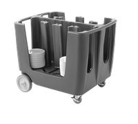 HENDI Carrello per piatti con separatori regolabili, AmerBox, capacità 300 piatti ⌀115-⌀330mm, 930x720x(H)785mm, LDPE