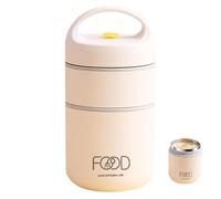 Contenitori termici impilabili, Barattoli termici per alimenti | Contenitori per pranzo sottovuoto a doppia parete a 2 livelli per bambini e adulti | Contenitore per il pranzo riutilizzabile a prova d