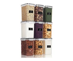 CONTENITORI VTOPMART per Cereali, 9 Pezzi, 2 l