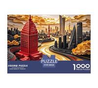 Contesto urbano Puzzle in Legno Impermeabile DIY Puzzles Da 1000 Pezzi Per Adulti Divertenti Giochi Educativi