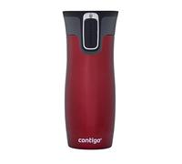 Contigo Tazza termica West Loop Autoseal, Acciaio inossidabile 470 ml, Coperchio privo di BPA, Rosso