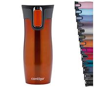 Contigo Tazza Termica West Loop Autoseal, Tazza Caffè da Viaggio in Acciaio Inossidabile, Contenitore Termico a Tenuta Stagna, con Coperchio Privo di BPA, 470ml, Arrancione (Tangerine)
