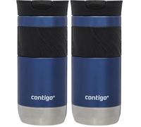Contigo Travel Mug Byron, Stainless Steel Thermal-Mug, Coffee to go cup, 100% leakproof, Keeps hot for 7 hours, dishwasher safe lid (Confezione da 2)