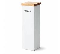 Continenta - Barattolo in Ceramica con Coperchio in Legno e Anello in Silicone, 10 x 10 x 34 cm