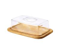 Continenta campana per formaggio, formaggio Tagliere, rettangolare, in legno dell' albero della gomma, dimensioni: 30 x 20 x 8,5 cm