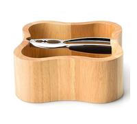 Continenta Ciotola Quadrata in Legno di caucciù con schiaccianoci di qualità Integrata, Dimensioni: 24,5 x 24,5 x 8 cm