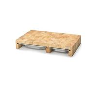 CONTINENTA - Tagliere Rettagnolare In Legno Di Testa Con 3 Cassetti In Acciaio Inox, , Cm 50x32,5x8,5