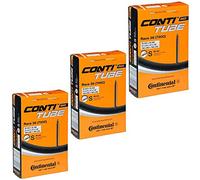 Continental Race 28 - Camera d'aria per bici da strada, 700 x 20-25c, valvola Presta da 80 mm, adattatori Ano inclusi, confezione da 3