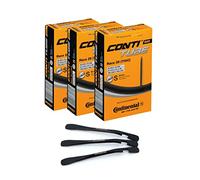 Continental Set di 3 tubi camera d'aria flessibili per bicicletta Race 28 pollici, SV 80 mm (20/25-622/630) + 3 leve per pneumatici a due ruote