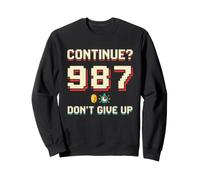Continua 9 8 7 Divertente Retro Arcade Countdown Gamer Felpa