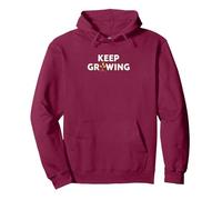 Continua a Crescere: Arte di Giardinaggio ispiratrice Felpa con Cappuccio, Unisex per Adulti, Bordeaux, L
