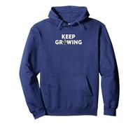 Continua a Crescere: Arte di Giardinaggio ispiratrice Felpa con Cappuccio, Unisex per Adulti, Navy, L
