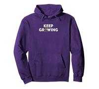 Continua a Crescere: Arte di Giardinaggio ispiratrice Felpa con Cappuccio, Unisex per Adulti, Viola, M