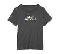 Continua a Crescere: Arte di Giardinaggio ispiratrice Maglietta, Donna Plus-Size, Grigio Scuro, 6X