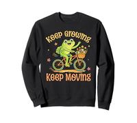 Continua a Crescere Continua a muoverti Cottagecore Frog Cute Positivity Felpa