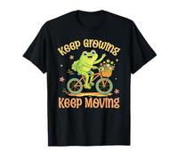 Continua a Crescere Continua a muoverti Cottagecore Frog Cute Positivity Maglietta