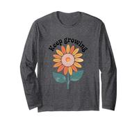 Continuare a Crescere retrò Girasole Illustrazione Maglia a Manica