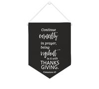 Continue Earnestly in Prayer, being Vigilant in It with Thanksgiving Canvas Banner 25,4 x 30,5 cm motivazionale da appendere alla parete bandiera decorativa su tela gagliardetto decorazione da parete
