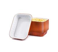 CONTITAL AS221530 | Vaschette Alluminio Laccato Bianco/Rame 4 Porzioni, 50 pezzi Extra-Rigidi | Contenitori Monouso per Microonde e Asporto | Teglie Aluminio Usa e Getta