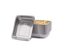 CONTITAL AS221570 - Teglie Alluminio Professionali Extra-Rigide 4 Porzioni | Vaschette Alluminio per Alimenti, Contenitori Monouso Take Away, Teglia Microonde Usa e Getta | 50 Pezzi