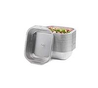 CONTITAL Contenitori monouso in Alluminio AS220497 - Vaschette 1 Porzione con maniglie, Linea Premium - Extra Rigidi, 50 pezzi
