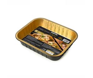 CONTITAL Eclipse AS221530 | Vaschette Alluminio Laccato 4 Porzioni Extra-Rigide | Contenitori Monouso Eleganti per Alimenti | Teglie Forno Usa e Getta, Ideali per Microonde e Asporto | 2 Pezzi