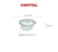 CONTITAL H04 | Contenitori per Alimenti 500 CC con Coperchio a Cerniera | Vaschette Circolari Monouso in PET | Ideali per Take Away e Conservazione | Vaschette Plastica per Cibo da Asporto | 50 Pezzi