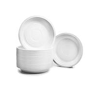 CONTITAL Piatti Monouso Fondi in Alluminio - laccato bianco, tondi - 25 pezzi - Ideali per picnic, barbecue, feste, pranzi e cene