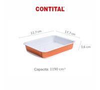 CONTITAL R11G | Vaschette e Teglie Alluminio Monouso per Alimenti - Contenitori Asporto | Vassoi Take Away Box 4 Porzioni, Adatte a Microonde - 4 Pezzi