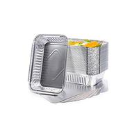 CONTITAL R29L Vaschette Alluminio Grandi 4 Porzioni con Coperchio | Teglie Monouso per Microonde, Contenitori Asporto, Linea Professionale - 50 Pezzi