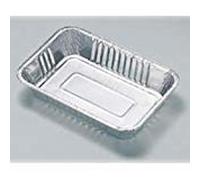 Vaschetta in alluminio da 6 porzioni con bordo per coperchio - 31,8x21,4x3,9 cm - Conf. 50 pz