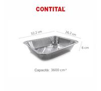 CONTITAL R40G | Vaschette Alluminio 8 Porzioni | Contenitori Monouso Alu per Alimenti - Linea Professionale 50 Pezzi
