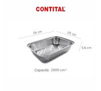CONTITAL R64L Contenitori Alluminio 3 Porzioni - Vaschette Monouso per Alimenti, Take Away Box Professionali, 100 Pezzi
