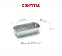 CONTITAL RF1090G Linea Folded | Tortiere Alluminio per Dolci e Salati | Stampini e Teglie Alluminio Monouso | Contenitori Ideali per Plumcake, Cucina Creativa e Asporto | 50 Pezzi