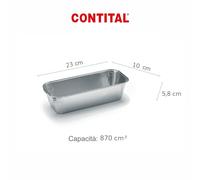 CONTITAL RF870G Linea Folded | Tortiere Alluminio per Plumcake Dolci e Salati | Stampini Alluminio Monouso | Teglie e Stampi per Dolci Ideali per Cucina e Asporto | 100 Pezzi
