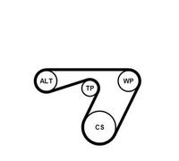 CONTITECH 6PK1180WP1 Pompa acqua + Kit cinghia Poly V per OPEL Meriva A (X03)