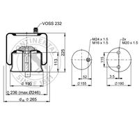 CONTITECH AIR SPRING 4786 N P24 Soffietto, Sospensione pneumatica