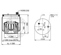 CONTITECH AIR SPRING 6122 N P50 Soffietto, Sospensione pneumatica