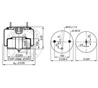 CONTITECH AIR SPRING 6613 N P01 Soffietto, Sospensione pneumatica