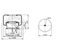 CONTITECH AIR SPRING 6622 N P01 Soffietto, Sospensione pneumatica