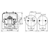 Soffietti per sospensioni pneumatiche CONTINENTAL 6708 N P02
