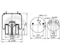 CONTITECH AIR SPRING 881 MB P30 Soffietto, Sospensione pneumatica