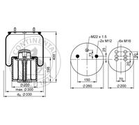 CONTITECH AIR SPRING 941 MB P30 Soffietto, Sospensione pneumatica