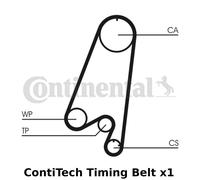 ContiTech Cinghia Distribuzione - CT910,Larghezza: 25mm,107 Denti,- Qualità OE