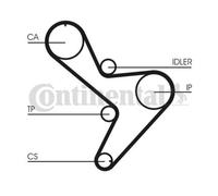 ContiTech Kit Cinghia Distribuzione Set - Ricambio N. : CT1034K1 - 154 Denti -