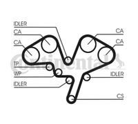 ContiTech Kit Cinghia Distribuzione Set - Ricambio N. : CT1052K1 - 259 Denti -