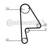 ContiTech Kit Cinghia Distribuzione Set - Ricambio N. : CT1082K1 - 104 Denti -