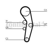 ContiTech Kit Cinghia Distribuzione Set - Ricambio N. : CT1090K1 - 117 Denti -