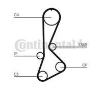 ContiTech Kit Cinghia Distribuzione Set - Ricambio N. : CT828K1 - 124 Denti - OE