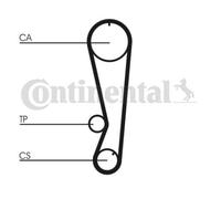 ContiTech Kit Cinghia Distribuzione Set - Ricambio N. : CT850K1 - 121 Denti - OE